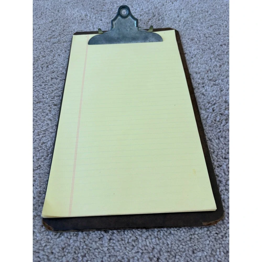 Vintage UIC‎ Hardboard Clipboard 15 x 9 Metal Clip Holder Made in USA Office
